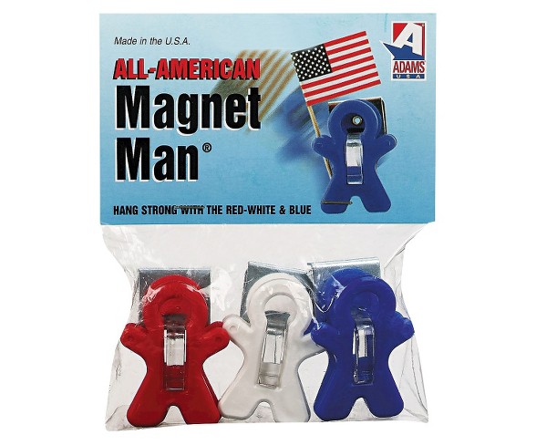 Adams Manufacturing Plastic Magnet Man Clip - Assorted Colors - 3ct - 2 Pack