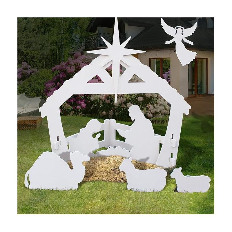 Syncfun 4FT Christmas Holy Family Nativity Scene, Outdoor Yard Decoration w/Water-Resistant PVC for Christmas Decorations, 1 of 5