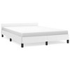 Bed Frame With Headboard White Faux Leather Queen Bed Frame - 2 of 4