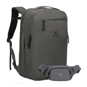 Hynes Eagle 40L TSA Friendly Travel Backpack + Fanny Pack-Grey - 1 of 4
