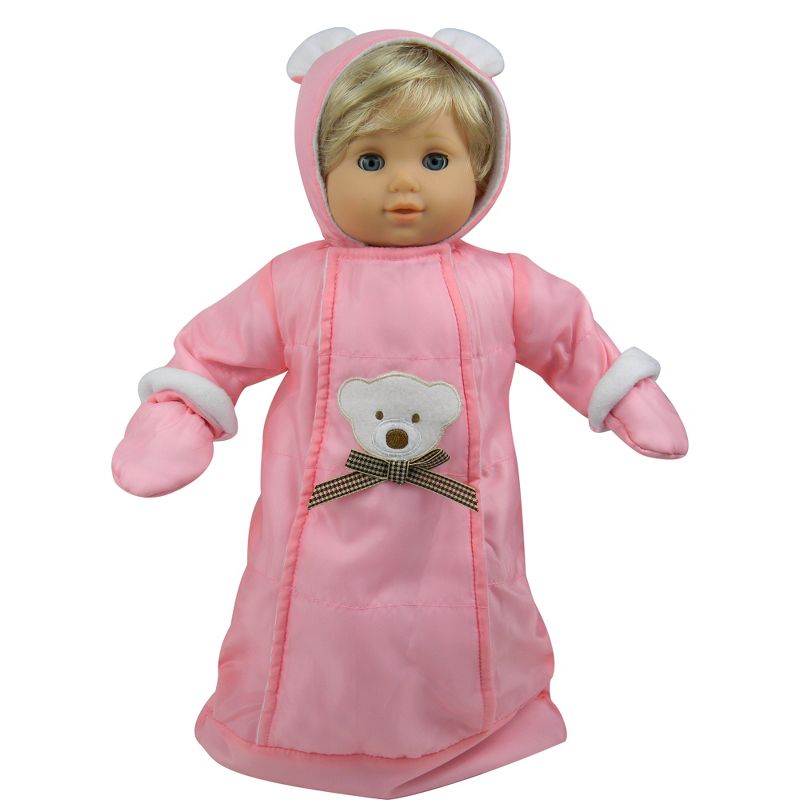 Sophia’s Polar Bear Bunting Snowsuit Sack for 15" Dolls, Pink, 4 of 6
