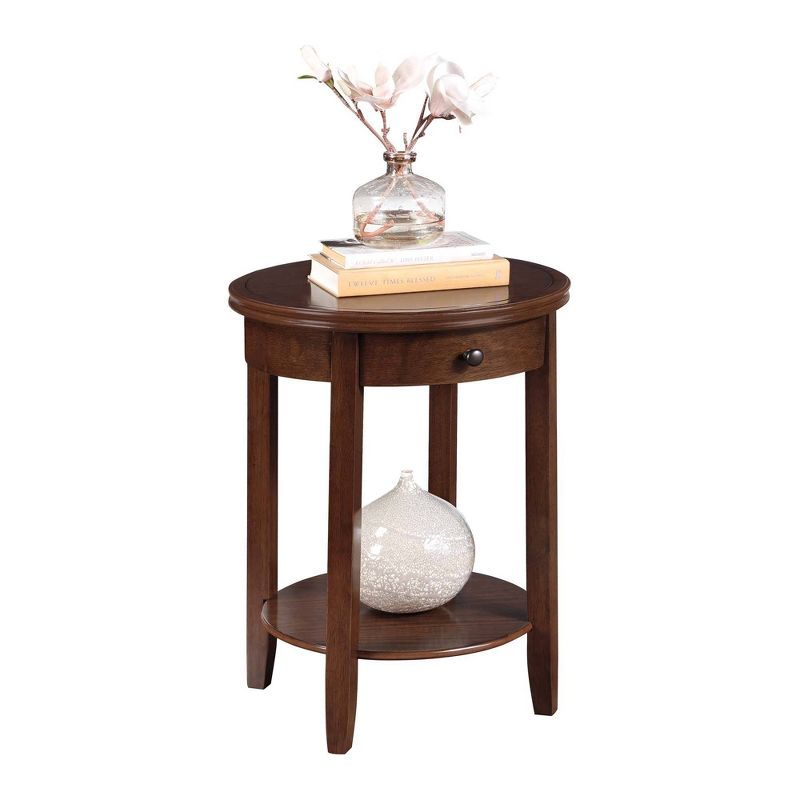 American Heritage Baldwin 1 Drawer End Table with Shelf Espresso - Breighton Home, 3 of 6