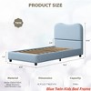 Twin/Full/Queen Size Bed Frame for Kids w/ Velvet Upholstered Headboard, Cute Low Profile Platform Bed for Girls and Boys - 2 of 4