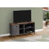 Monarch Specialties Tv Stand 48 Inch Console Media Entertainment Center Storage Cabinet Laminate Metal Grey Brown Contemporary Modern - 2 of 4