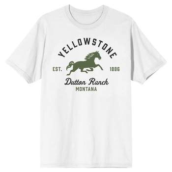 Yellowstone Dutton Ranch Horse Logo Juniors White T-shirt