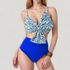 Anna-Kaci Swim Women's Knot Front Bikini Top and High Waist Abstract Print Bottom Two-Piece Swimsuit - 2 of 4