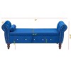 CAVINAS Rectangular Velvet Storage Ottoman Bench with Crystal Buckle and Pillow,Upholstered Storage Ottoman,Storage Benches for Living Room - 3 of 4