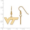 Black Bow Jewelry 14k Yellow Gold Plated Sterling Silver Virginia Tech Hokies NCAA Dangle Earring - image 2 of 3