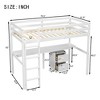 MAYEERTY Twin Loft Wood Bed with Under-bed, Bulit-in Desk, a Storage Cabinet of 2 Drawers, Guardrails, White - 3 of 4