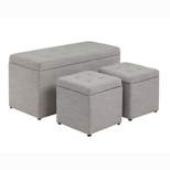 Hilltop Storage Bench with 2 Ottomans Beige - HOMES: Inside + Out