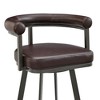 PAGED Swivel Bar Stools Faux Leather Counter Stools with Footrest, Island Chairs for Home Pub - 3 of 4