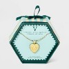 14K Gold Dipped Heart Charm Initial Necklace - A New Day™ Gold - 3 of 4