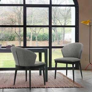 Set of 2Juno Fabric Wood Dining Chairs - Armen Living - 1 of 4
