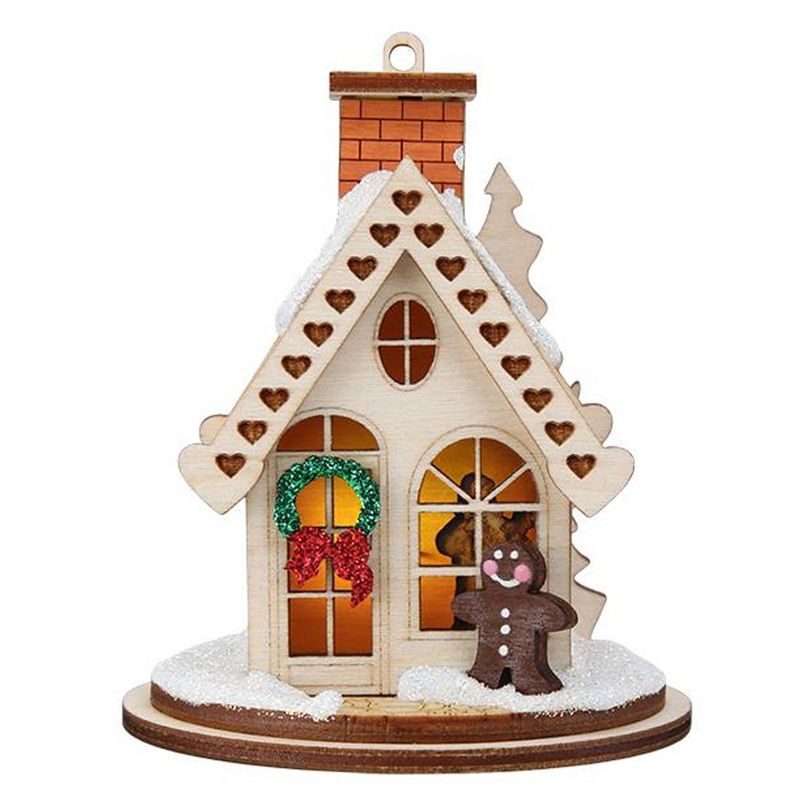 Ginger Cottages 3.25 In Gingerbread Cottage Ornament Wreath House Tree Ornaments, 3 of 5