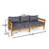 Christopher Knight Home Frode Outdoor 76" Rustic Upholstered 3-Seater Sofa with Slat Paneling - 3 of 4