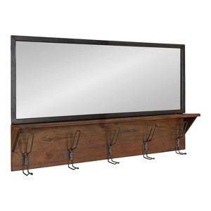 36" x 22" Coburn Functional Wall Mirror Brown - Kate & Laurel All Things Decor: Modern Rectangle, No Assembly Required, Metal Frame - 1 of 4