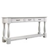 Hostack 63'' Long Wood Console Table with 3 Drawers and 1 Bottom Shelf for Entryway and Hallway, Antique White - 4 of 4