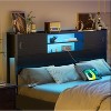 Besiost Storage Headboard with Sliding Doors and Charging Station - 2 of 4