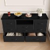 8 Dresser TV Stand with Power Outlet & LED for 55'' TV, Long Dresser for Bedroom with 8 Deep Drawers, Wide Console Table White - 4 of 4
