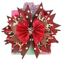 Lily Frilly Hair Bow - Leopard