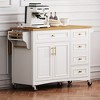 JUJABU 52'' Embossed Texture Kitchen Island with Spice Rack, Drop Leaf and Adjustable Shelf - 3 of 4