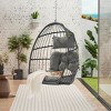 Patio Swing Egg Chair,PE Rattan Hanging Basket Chair With Cushion,Hammock Chair With Metal Chain -The Pop Home - 2 of 4