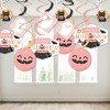 Big Dot of Happiness Pastel Halloween - Pink Pumpkin Party Hanging Decor - Party Decoration Swirls - Set of 40 - 3 of 4