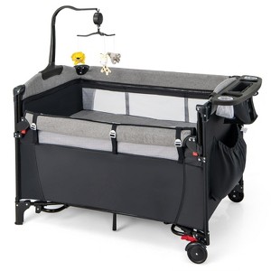 MYKKO Pack n Play Dome LX Playard with Baby Bassinet, Lightweight Portable Crib, Push-Button Fold Travel Crib, Redmond, Convertible - 1 of 4