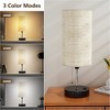 PAIHOME Modern Bedside Table Lamp Set with USB, Black Base Decorative Desk Lamp, Pull Chain Switch, Beige Linen Drum Shades for Bedroom Living Room - 4 of 4