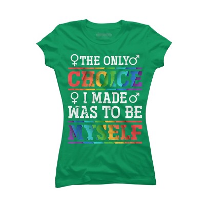 Adult Design By Humans LGBTQ+ Chose To Be Myself Rainbow Text By KangThien T-Shirt