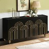 Dolonm 60 in. Sideboard with Gold Accents 4-Door Fluted MDF Buffet Cabinet, Adjustable Shelves for Dining&Living Room, Color - 3 of 4