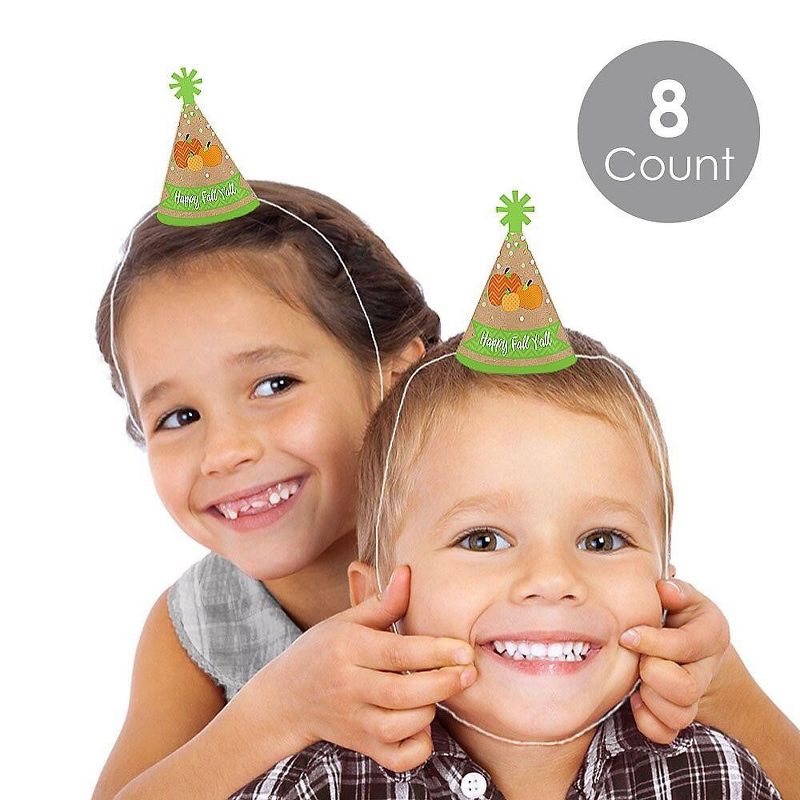 Big Dot of Happiness Pumpkin Patch - Mini Cone Fall, Halloween or Thanksgiving Party Hats - Small Little Party Hats - Set of 8, 2 of 8