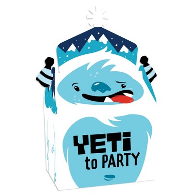 Big Dot of Happiness Yeti to Party - Treat Box Party Favors - Abominable Snowman Party or Birthday Party Goodie Gable Boxes - Set of 12