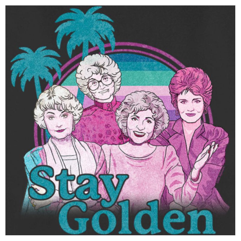 Women's The Golden Girls Tropical Stay Golden Cartoon T-Shirt, 2 of 5
