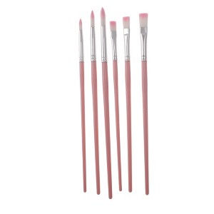 Unique Bargains Paint Brush Setfor Gouache Nylon Bristles with Aluminum Collar and Plastic Handle 6 Pcs - 1 of 3