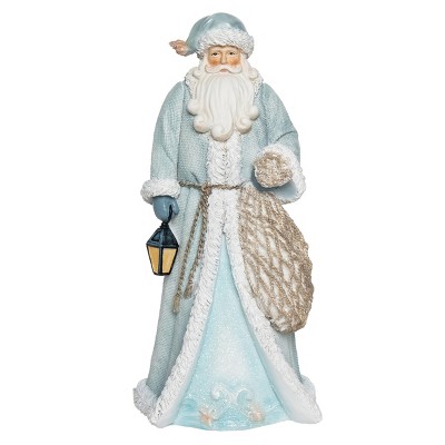 Transpac Resin 12 in. Multicolored Christmas Coastal St. Nick Decor