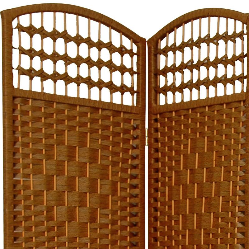 5 1/2 ft. Tall Fiber Weave Room Divider - Dark Beige (3 Panels), 3 of 6