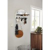 LunaLulinlk Key Holder for Wall Decorative with Shelf and Hooks, Wood Round Wall Mount with Holder, Entryway Key Rack Hanger, White - 2 of 4