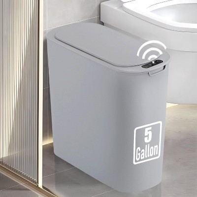 5 Gallon Motion Senor Bathroom Trash Can with Lid, Automatic Garbage Can Touchless, Smart Plastic Waste Basket