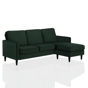 Strummer Velvet Sectional Sofa Green - CosmoLiving by Cosmopolitan