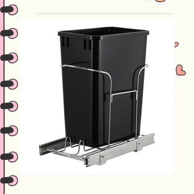 Garvee 1×30 QT Garbage Waste Recycling Bin - Pull-Out Trash Can with Full Extension Slides, Space-Saving Design
