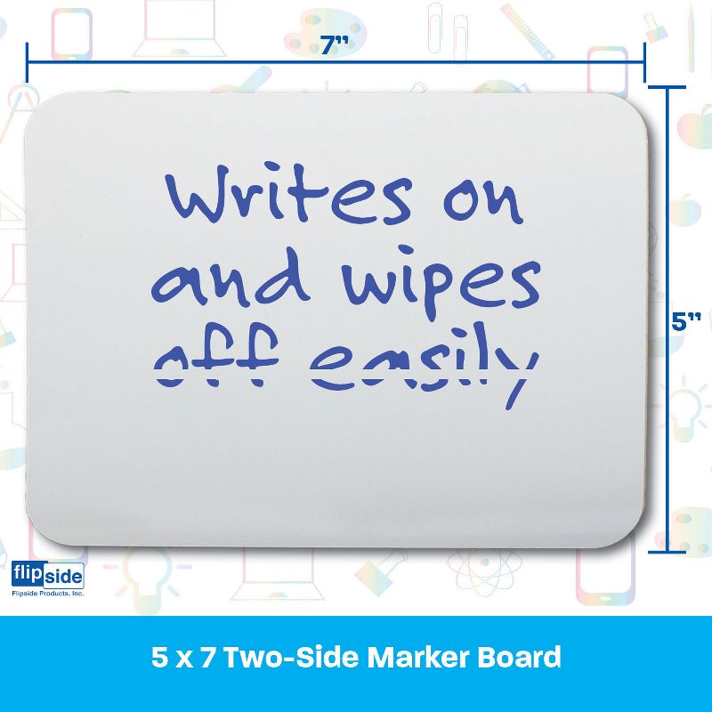 Flipside Products Two-Sided Dry Erase Board, 5" x 7", Pack of 24, 3 of 5