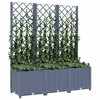 vidaXL Garden Planter with Trellis Dark Gray 47.2"x15.7"x53.5" PP - 3 of 4