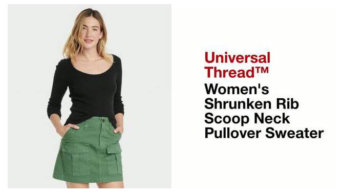 Women's Shrunken Rib Scoop Neck Pullover Sweater - Universal Thread™, 2 of 11, play video