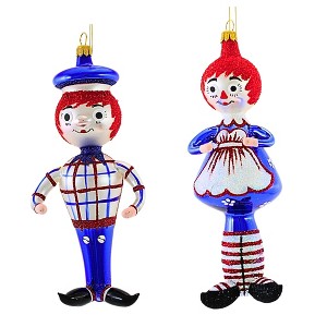 Italian Ornaments 7.5 Inch 2 Pc Set Vintage Raggedy Ann & Andy Dolls Toys Nostalgic Tree Ornament Sets - 1 of 3