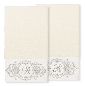 Linum Home Textiles 100% Turkish Cotton MONICA 2PC Embellished Bath Towel Set - 1 of 1