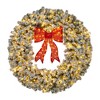 Pre-Lit Holiday Wreath with Lighted Bow, Artificial Wreath Xmas Decoration for Indoor Outdoor Party - 2 of 4