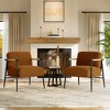 COZONY Modern Accent Chair, Comfy Reading Chair with Metal Frame & Wooden Armrests, Soft Cushioned Lounge Chair for Bedroom, Living Room - 3 of 4