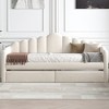 Twin Size Velvet Upholstered Daybed with Trundle/2 Drawers and USB Charging Ports 4Q - ModernLuxe - 2 of 4