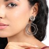 SOHI Women's Antique Silver Daisy Circular Swirl Drop Earrings - 4 of 4